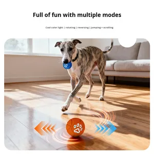 ของเล่นสุนัขไฟฟ้าอัจฉริยะ ลูกบอลยางนุ่ม ทนทานต่อการกัด มีไฟ ของเล่นแบบโต้ตอบสำหรับสุนัขเล่นกลางแจ้ง - Product Image 6