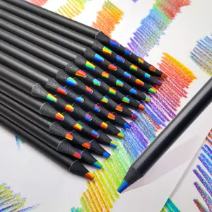 Lápis arco-íris colorido colorido para desenho e desenho, pacote com 12 unidades mais barato, cores mistas, multicoloridas, coloridas, desenhos e desenhos