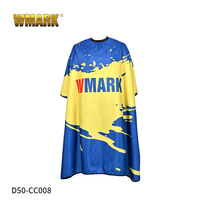 WMARK Cape de coiffure professionnelle pour barbier Salon de beauté Imperméable Polyester Pongee 140x160cm pour hommes