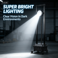 Lampe de travail d'urgence LED portable antidéflagrante IP65 blanche alimentée en courant continu rétractable