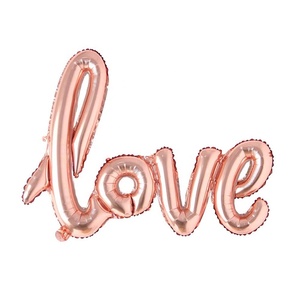 Decorazioni per feste di san valentino di nozze ti amo palloncino a forma di lettera a forma di cuore elio metallizzato oro rosa palloncino in Mylar rosso dorato - Product Image 4