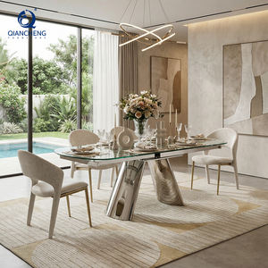 <span class=keywords><strong>Table</strong></span> à Manger Moderne <span class=keywords><strong>de</strong></span> Cuisine Pliante Extensible Multifonctionnelle à Engrenages Mécaniques Convertibles Rotatifs, avec Cadran <span class=keywords><strong>de</strong></span> Montre et Verre - Product Image 2