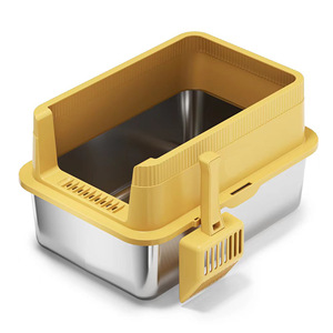 Cat <b>Litter</b> <b>Box</b> Rectangle Metal Plastic Semi Enclosed Splash Proof Extra <b>Large</b> For Cats - Product Image 1