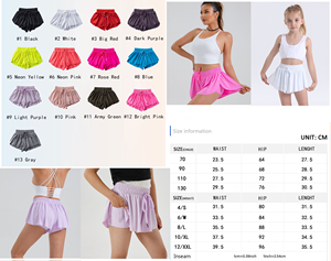 Cation Logo personnalisé maman et moi Yoga Shorts tenues avec exercice Fitness porter des pantalons courts filles course vêtements <span class=keywords><strong>de</strong></span> sport poches - Product Image 6