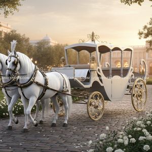 Carruaje de Caballos de Boda de Lujo Estilo Vintage Real para la Entrada de los Novios - Product Image 3