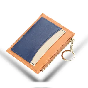 Wholesales Women's Small Card Wallet Slim ID Case Travel Key Coin Purse for Girls Ladies Students Leather Mini Wallet