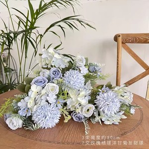 <b>Artificial</b> Roses Hydrangeas <b>Peony</b> Bouquet European Style Wedding Home Decor Plastic Dried Flowers High Simulation - Product Image 2