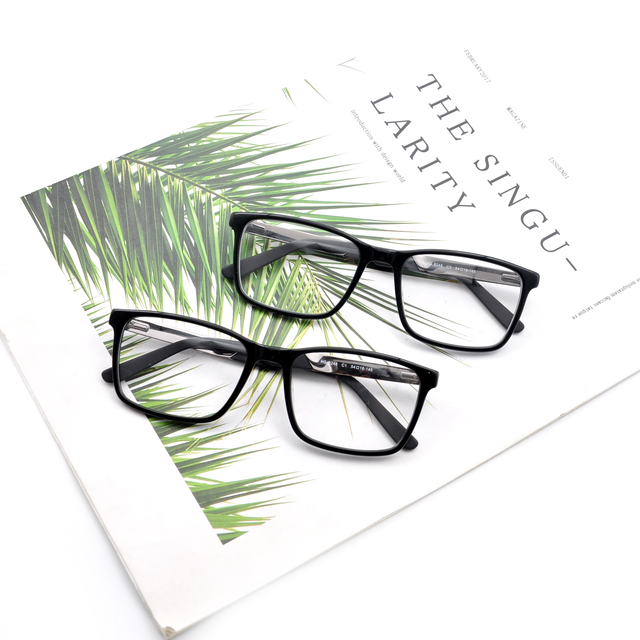 Fashion Rectangle Shape Front Acetate Material Eyeglasses Frames High Quality Style for Men