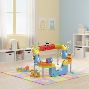 35 pièces de jouets éducatifs pour enfants, <span class=keywords><strong>train</strong></span> <span class=keywords><strong>bleu</strong></span> électrique à lévitation magnétique, piste à fentes, avec piles au lithium - Product Image 1