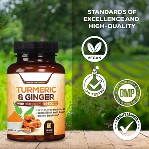 Capsules de Curcuma et de Gingembre avec Curcumine 1950 mg, 60 Capsules Végétales, Soutien Articulaire, Cardiaque et Cérébral, Complément Alimentaire Végétalien - Product Image 2