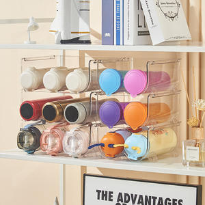 Groothandel 1/2/3 Grid Plastic Stapelbare Waterfles Houder Rack Opslag Organizer Reismok Cup Organizer Organizer - Product Image 3