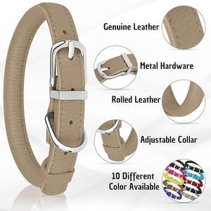 <span class=keywords><strong>Collar</strong></span> de Cuero Enrollado Nibao, Collares Suaves para Perros Pequeños, Medianos y Grandes, Cachorros - Product Image 4