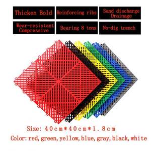 Plastique PP épissage revêtement de sol emboîtement sol de garage lavage de voiture carreaux de sol - Product Image 2