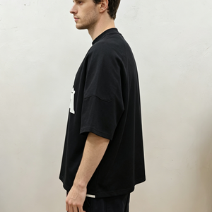 T-shirts pour hommes en coton 100% uni, personnalisables avec logo, 300 g, impression DTG, coupe ample, épaules tombantes - Product Image 5