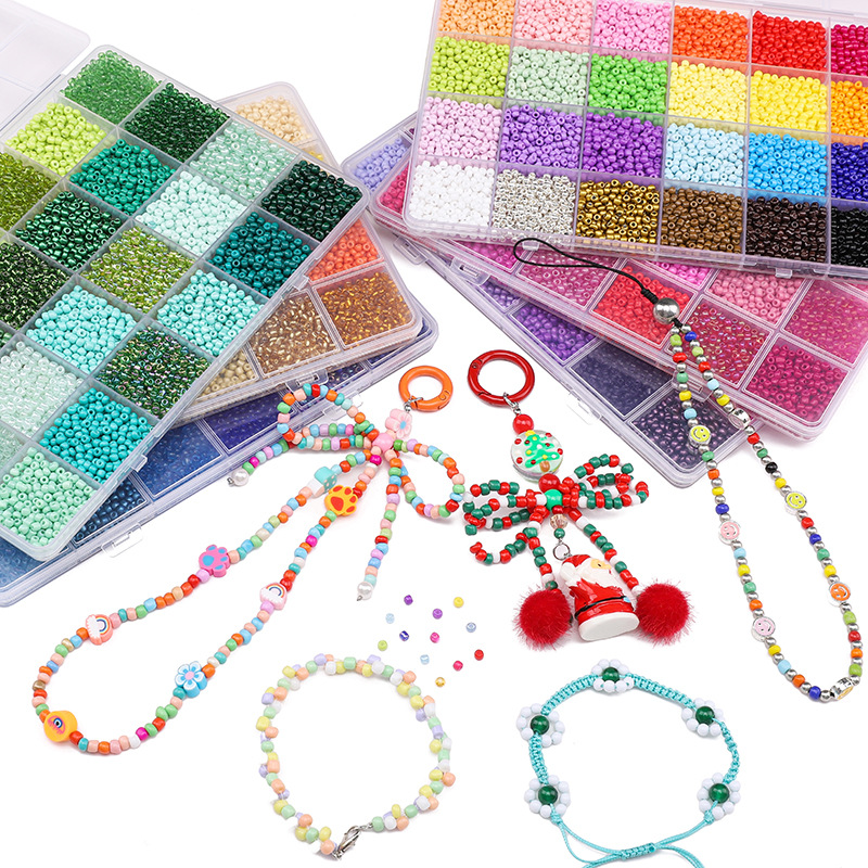 24Colors Glass Seed Beads for Jewelry Making Bracelet Making Girls Adults Friendship Bracelet Making Kit