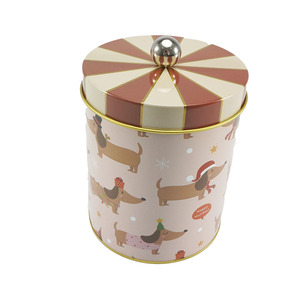 Nouvelle conception de boîte de rangement cylindrique en tôle personnalisée avec finition brillante pour l'emballage de cadeaux de bougies - Product Image 1