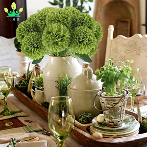 Boule de Chrysanthèmes Artificiels, Fleurs en Soie Verte pour la Maison, Arrangement Floral, St Patricks Day, Décor de Table, 12 Pièces - Product Image 3