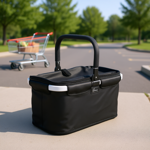 Cesta de Compras Plegable Falko Negra de Genius, Cesta de Almacenamiento para Compras y Uso en Exteriores - Product Image 3