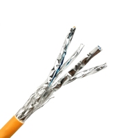 CAT7 kabel S/FTP 23AWG konduktor tembaga telanjang jaket oranye PVC kabel LAN CAT7