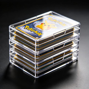 Nouveauté : Boîte de protection <span class=keywords><strong>transparente</strong></span> en acrylique pour cartes TCG, polie et épaissie, pour collection de cartes Pokémon - Product Image 4