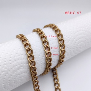 Collier chaîne gourmette épaisse en acier inoxydable, bracelet à maillons lourds, ton or et argent, vente en gros - Product Image 4
