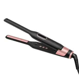 नई डिजाइन 3/10 इंच पेंसिल फ्लैट लोहे मिनी फ्लैट लोहे दाढ़ी बाल Straightener नकारात्मक आयनों और एलसीडी डिस्प्ले के साथ