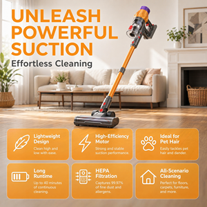 Cordless Stick <b>Vacuum</b> Cleaner PV18, Strong Suction Lightweight <b>Handheld</b> <b>Vacuum</b> with HEPA Filter for Carpet Floor Pet Hair - Product Image 5