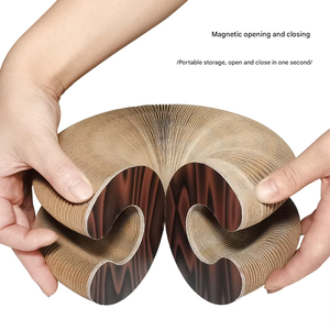 Juguetes interactivos artesanales, Material de papel corrugado, aplicación de gato, Círculo de diversión, tablero para rascar de gato de uno mismo - Product Image 6