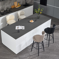 Tabouret de bar moderne avec structure métallique, chaise pivotante de luxe légère avec dossier, vente en gros, tabouret haut minimaliste pour bar à domicile, mobilier de bar
