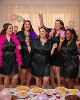 Robes en satin personnalisées avec logo pour femmes, robes de demoiselles d'honneur, kimonos, vêtements de nuit, peignoirs, robes de salon de coiffure, robes de spa