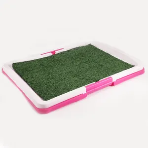 Portable Pet Products Recyclable Plastic Dog Litter Toilet Tray PP Puppy Pet Potty Pee Pad With Cleaning Grass