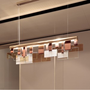 Designer's New 2025 Luxury Pendant <b>Light</b> Long LED Tricolor <b>Light</b> Source E27 Switch Control For Dining Room - Product Image 1