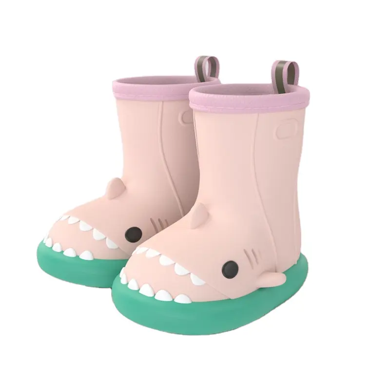 Stivali da pioggia in gomma per bambini impermeabili per bambini stivali da pioggia in gomma con motivo a squalo carino per bambini