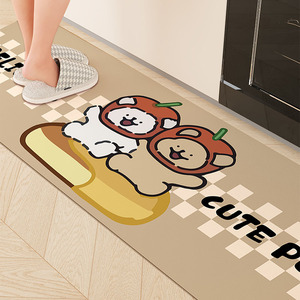 Alfombra de cocina con diseño de cachorro, rectangular, antideslizante, con estampado de animales, alfombra de tela tecnológica para el hogar, cocina, baño, balcón - Product Image 5