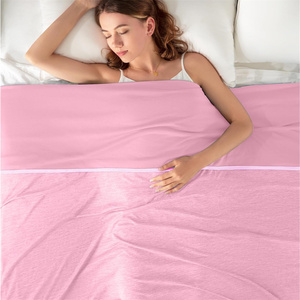 Cooling Breathable Wearable Blanket Solid Blue Soft Cotton Bamboo Fiber Lightweight <b>Sleep</b> Cover for Bed <b>Sofa</b> - Product Image 5
