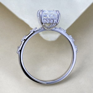 Nouveau design de mode S925 argent 6*8 bague de coupe de fleur de glace avec un style féminin, haut luxe, bijoux de mariage simples - Product Image 5