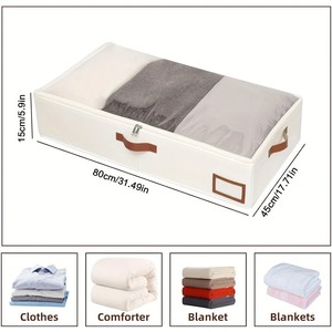 Sac de rangement sous le lit, rectangulaire, polyvalent, pour l'organisation des vêtements et des couettes dans la chambre, grande capacité - Product Image 3