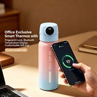 Bouteille d'eau intelligente avec verrouillage par empreinte digitale, en acier inoxydable 316L, tasse à boire professionnelle, surveillance de la température en temps réel, thermos de voyage
