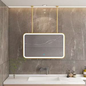 <span class=keywords><strong>Miroir</strong></span> de maquillage intelligent à LED Miroirs d'éclairage suspendus au plafond en acier inoxydable pour salle de bain - Product Image 5