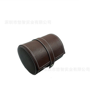Tie box, home goods, PU leather tie gift box, multi-functional cylindrical storage box, customizable logo. - Product Image 4