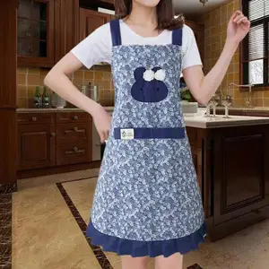 厂家直销定制设计棉聚腰厨师印花围裙无袖升华印花