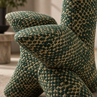 Fauteuil sculptural en tissu tricoté à profil incurvé pour chambre d'enfant, mobilier en gros