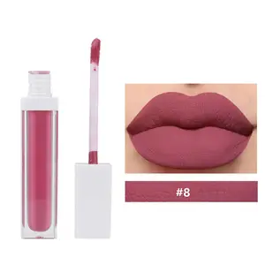 Lip Gloss Label Pribadi Hitam Matte, Makeup Drama Holografik Biru Matte Lip Gloss 43C Lipstik