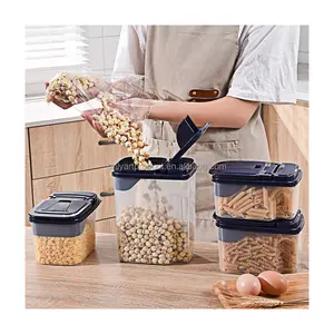 Container Food Storage Box Bread Bin For Kitchen High Quality Plastic Grain Storage Box With Lid Transparent Food Container