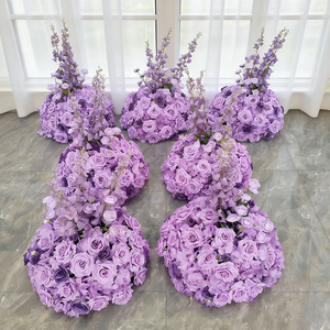 Boule florale en soie de haute qualité, élégante, pour décoration de table de mariage, vitrine et allée. - Product Image 1