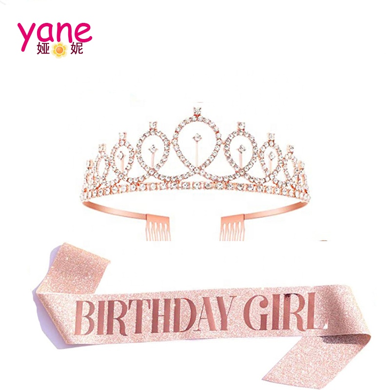 20e verjaardag sjerp en tiara voor meisjes, rosé gouden verjaardagskroon 20 & 'It's my 20th Birthday' satijnen sjerp Happy 20e verjaardag decoratiecadeaus voor verjaardagsfeestje gunst benodigdheden