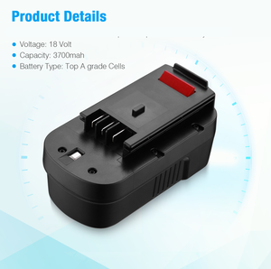 3700mAh18v交換用リチウムイオン充電式18ボルトリチウムイオン電動工具バッテリーパック (ブラックおよびデッカーHPB18電動工具用) - Product Image 3