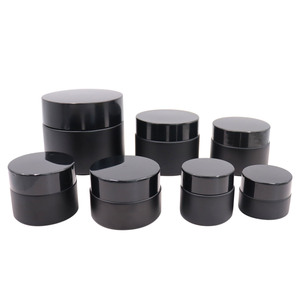 Tarro de vidrio UV negro esmerilado de 5ml 10g 50g para cuidado de la piel, frascos de muestra vacíos recargables, envases de maquillaje para viaje - Product Image 1