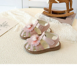 Sandali per Bambina <span class=keywords><strong>con</strong></span> Cuore di Perle, Stile Estivo 2026, Punta Chiusa, Fiocco, Suola in TPR, Fodera in PU, <span class=keywords><strong>Scarpe</strong></span> per Bambini - Product Image 6