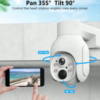 Système de caméra de sécurité sans fil 2CH Solar NVR Home Base 2-Cam Kit, batterie rechargeable WiFi, stockage cloud 360 °   Caméra PTZ